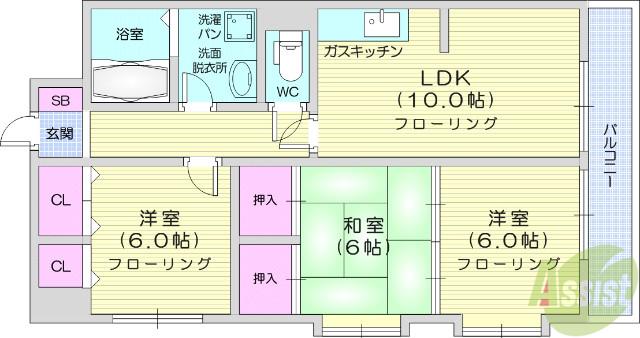 メゾンエトワール柏木(3LDK/3階)の間取り写真