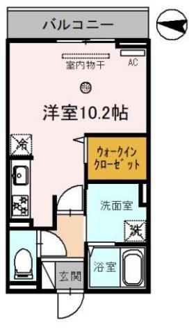 ドマーニ巽(ワンルーム/2階)の間取り写真