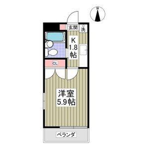 メゾン兵庫塚(1K/1階)の間取り写真