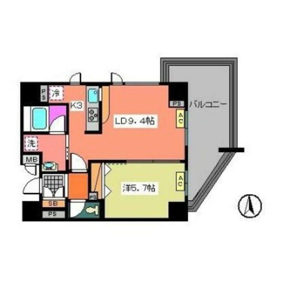 アルタイル・M(1LDK/9階)の間取り写真