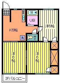 矢作コーポ(3DK/2階)の間取り写真
