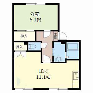 パールハイツ(1LDK/1階)の間取り写真