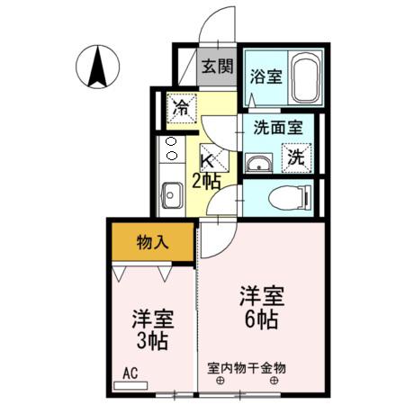 フォルトゥーナ(2K/1階)の間取り写真