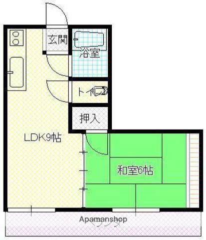 第2常盤ハイツ(1LDK/3階)の間取り写真