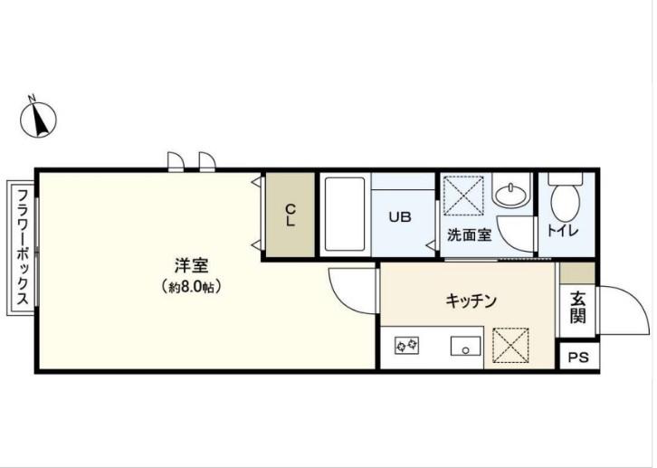 IVY富沢(1K/2階)の間取り写真