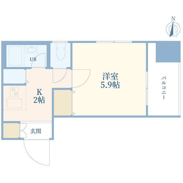 サンパティーク広尾(1K/5階)の間取り写真