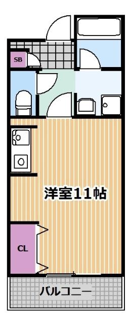 ラ・メゾンド・ポム(ワンルーム/3階)の間取り写真