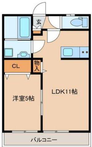 ハレクラニ唐津(1LDK/1階)の間取り写真
