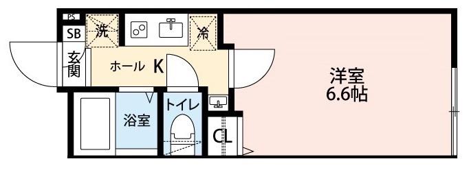 グランクオール三軒茶屋(1K/1階)の間取り写真