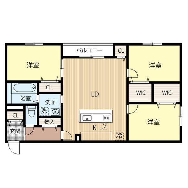 アクアトピア清田II(3LDK/3階)の間取り写真