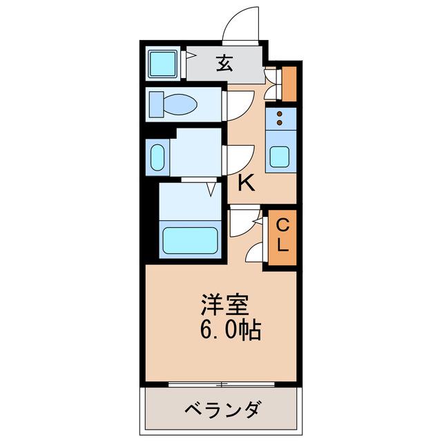 エスリード栄エステージ(1K/14階)の間取り写真