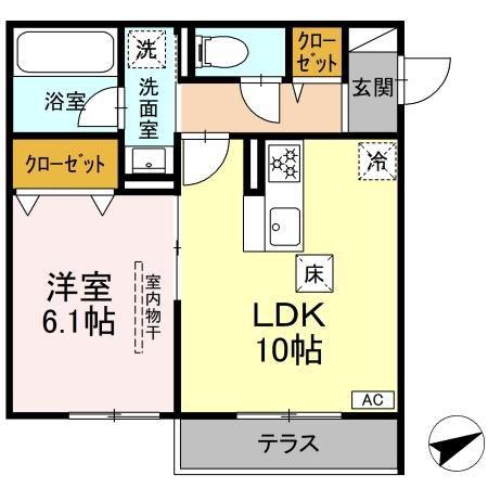 プエンテ(1LDK/1階)の間取り写真