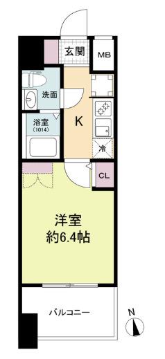 セレニテ難波グランデシュッド(1K/11階)の間取り写真