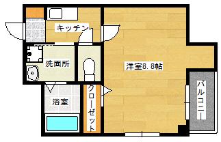 キャッスル大手町(1K/2階)の間取り写真