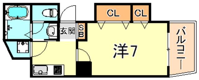 プライムライフ御影(1K/3階)の間取り写真