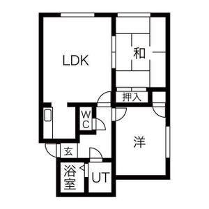 和光ハイツ1号棟(2LDK/2階)の間取り写真