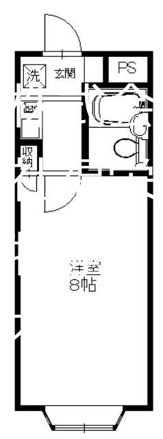 シティコート南街(1K/2階)の間取り写真