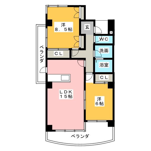 B・FLAT180(2LDK/3階)の間取り写真