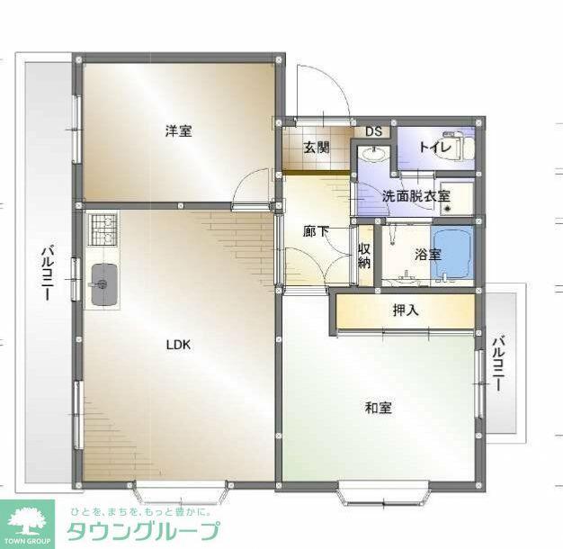 リヴェール茅ヶ崎(2LDK/1階)の間取り写真