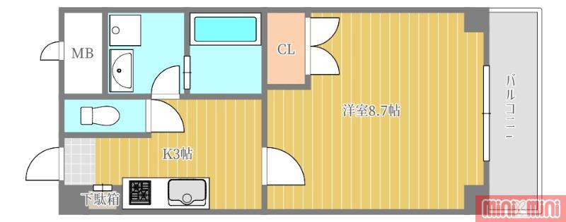 プレジール今福鶴見(1K/7階)の間取り写真