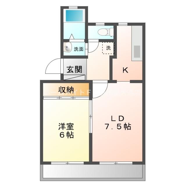 サンシャトレ神ノ輪(1LDK/1階)の間取り写真