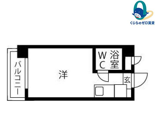 プレスイン南本山(ワンルーム/1階)の間取り写真