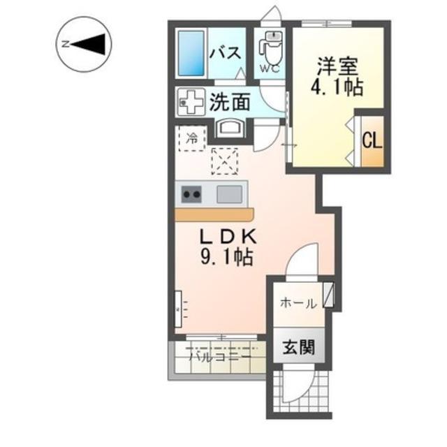 RIO MUND(1LDK/1階)の間取り写真