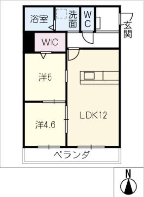 アステローぺ(2LDK/3階)の間取り写真