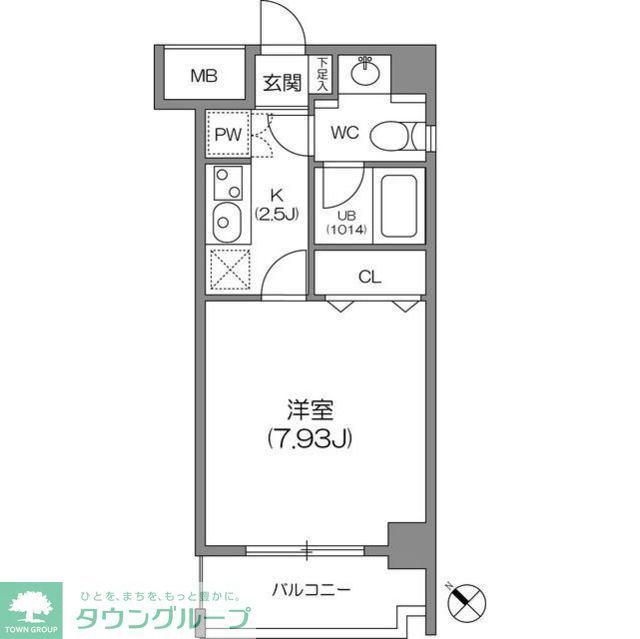 ルクレ森下レジデンス(1K/3階)の間取り写真