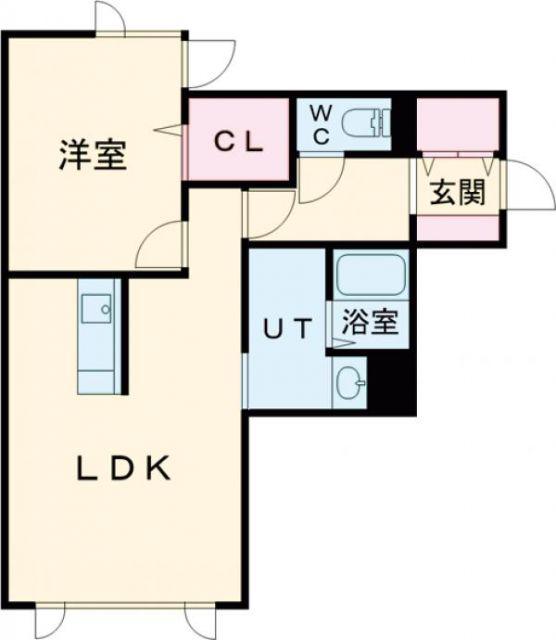 OLIVE V(1LDK/2階)の間取り写真
