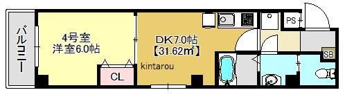 金太郎ヒルズ106(1DK/2階)の間取り写真