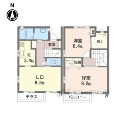 パルモ夢み台M(2LDK/2階)の間取り写真
