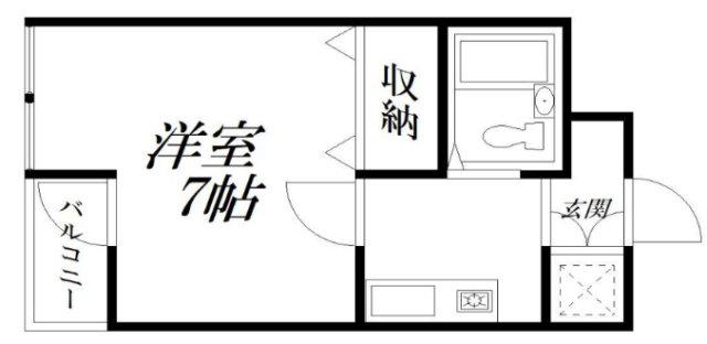 レインボープラザ(1K/4階)の間取り写真