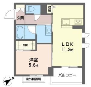 メゾンキング(1LDK/2階)の間取り写真