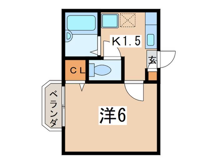 ラ ビュット ボアゼ(1K/2階)の間取り写真