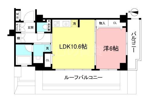 ダイナシティ池上(1LDK/5階)の間取り写真