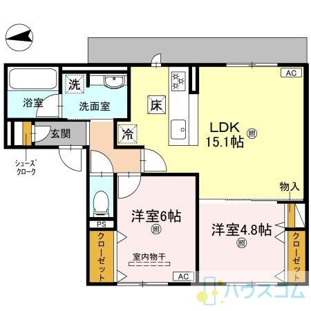 D-RESIDENCE南茨木Ⅱ(2LDK/1階)の間取り写真