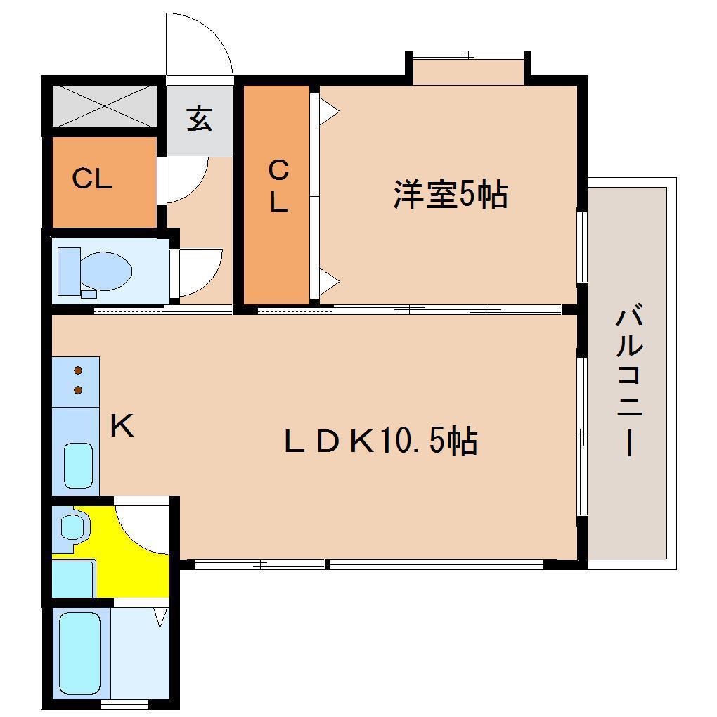 リヴィエール・トピカ(1LDK/3階)の間取り写真