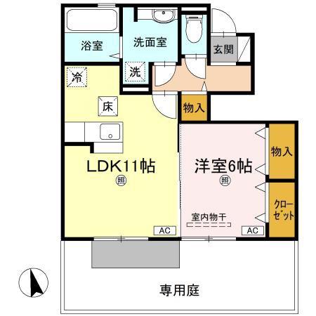 メゾン・プルミエ(1LDK/1階)の間取り写真