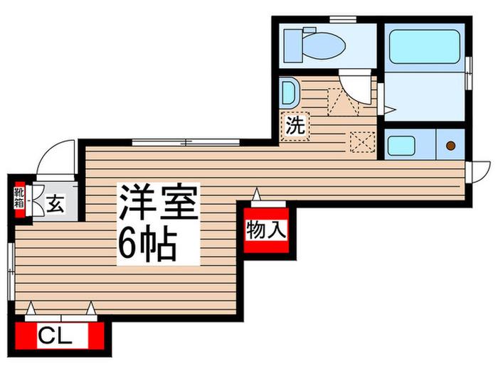 平松マンション(ワンルーム/1階)の間取り写真