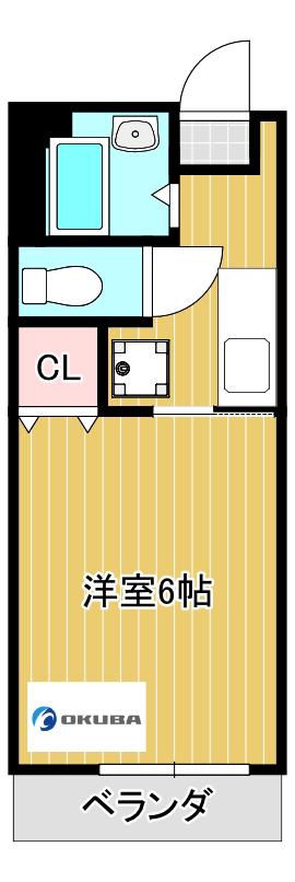 エクセル甲突(1K/4階)の間取り写真