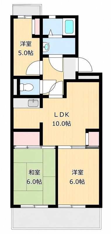 グリーンヒルズ石川V(3LDK/3階)の間取り写真