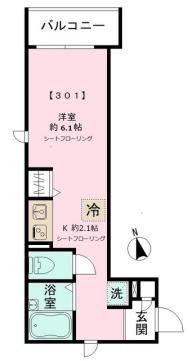ツリーハウス(ワンルーム/3階)の間取り写真
