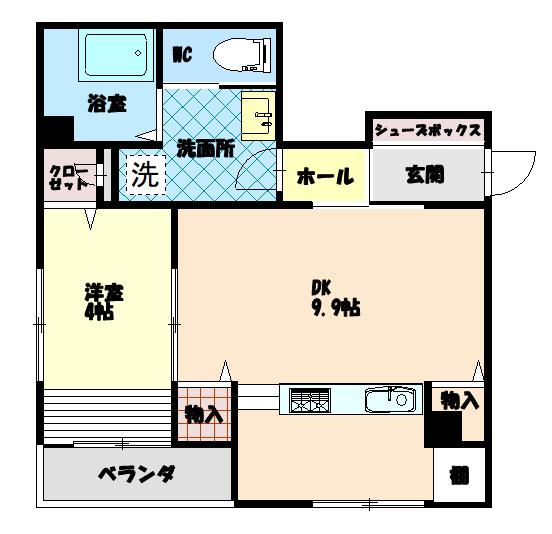 ピース・コウセイ古川(1LDK/2階)の間取り写真