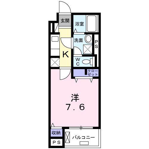 ポライトリー(1K/4階)の間取り写真