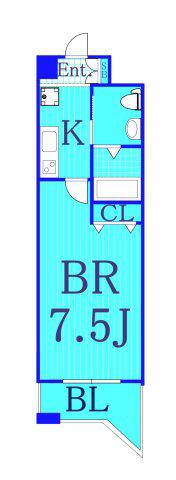 ヴィコロ横濱反町(1K/2階)の間取り写真