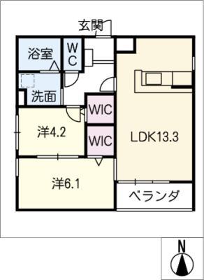 小舎日和(2LDK/4階)の間取り写真