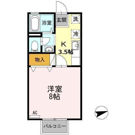セジュール壱番館(1K/1階)の間取り写真