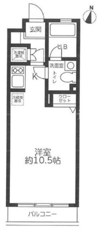 レジディア笹塚(ワンルーム/4階)の間取り写真