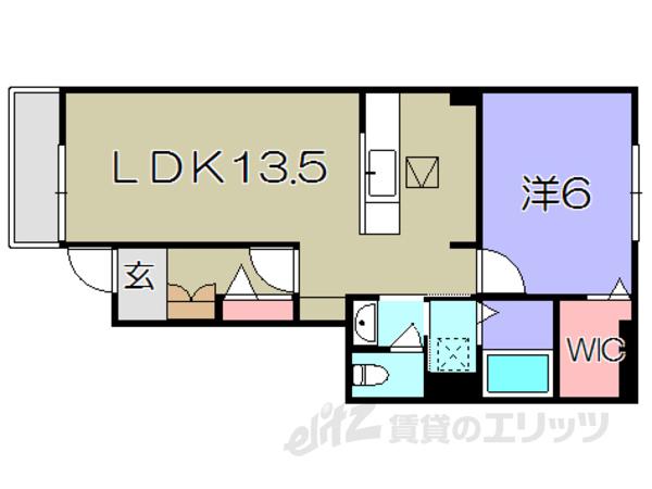 RIRIA VII V(1LDK/1階)の間取り写真